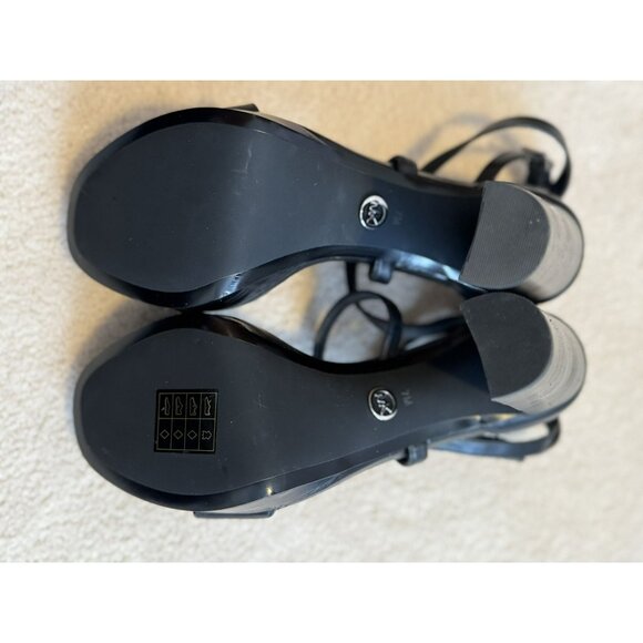 Michael Kors Charlize Crisscross Strappy Black Acorn Platform Sandal Women SZ 7 - Picture 8 of 14